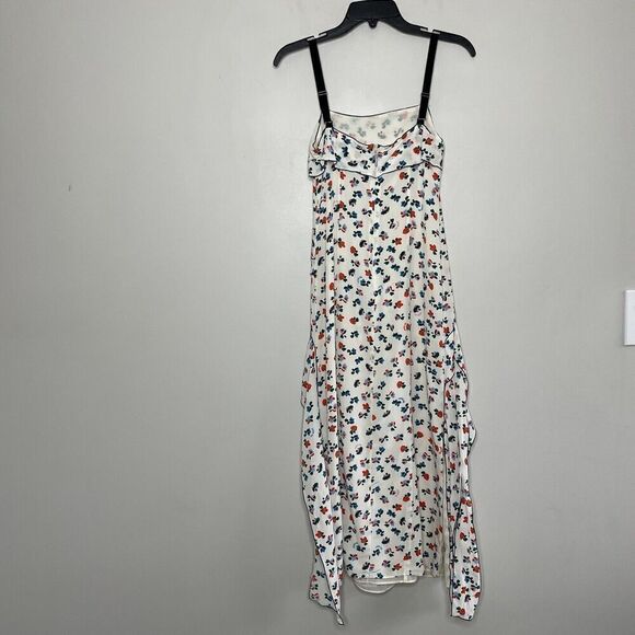 JASON WU Dress Womens 0 White Floral Midi 100% Silk Sleeveless Square Neck - Picture 6 of 13